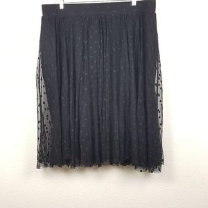 Torrid Polka Dot Mesh Black Ponte Skirt